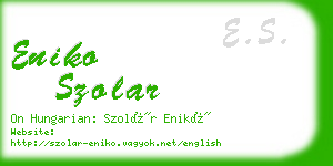 eniko szolar business card